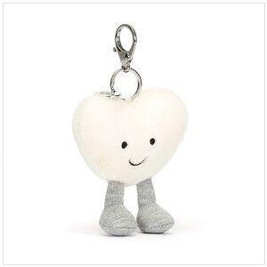 NWT Jellycat Amuseable Cream Heart Bag Charm
